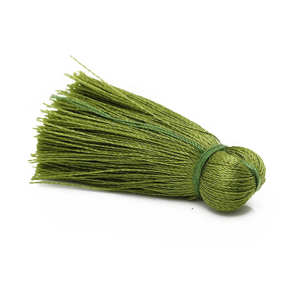 3cm Silky Tassels,Pale Green Fashion Mala Necklace Tassels, Handmade Jewelry Tassels, 20pcs/lot