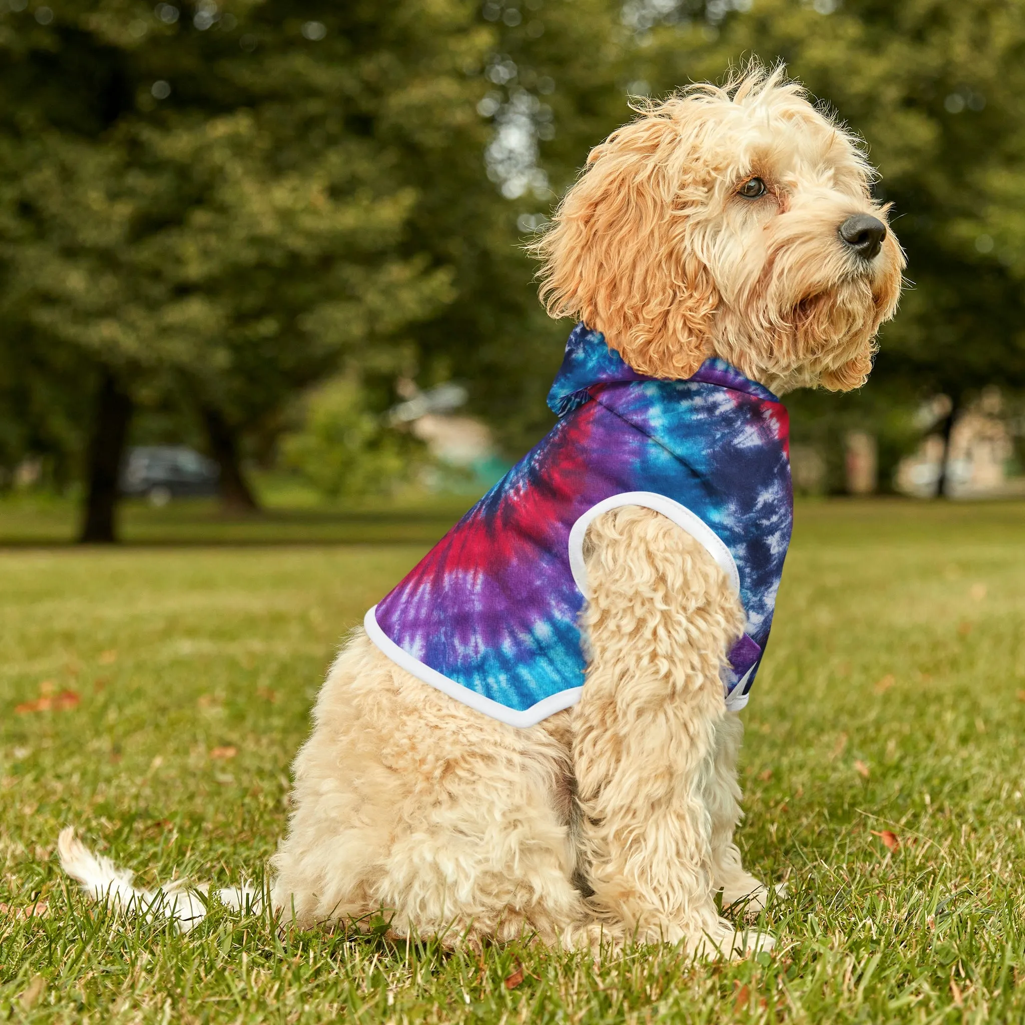 Dog Hoodie Sweater, Tie Dye Red - Comfortable Dog Clothes