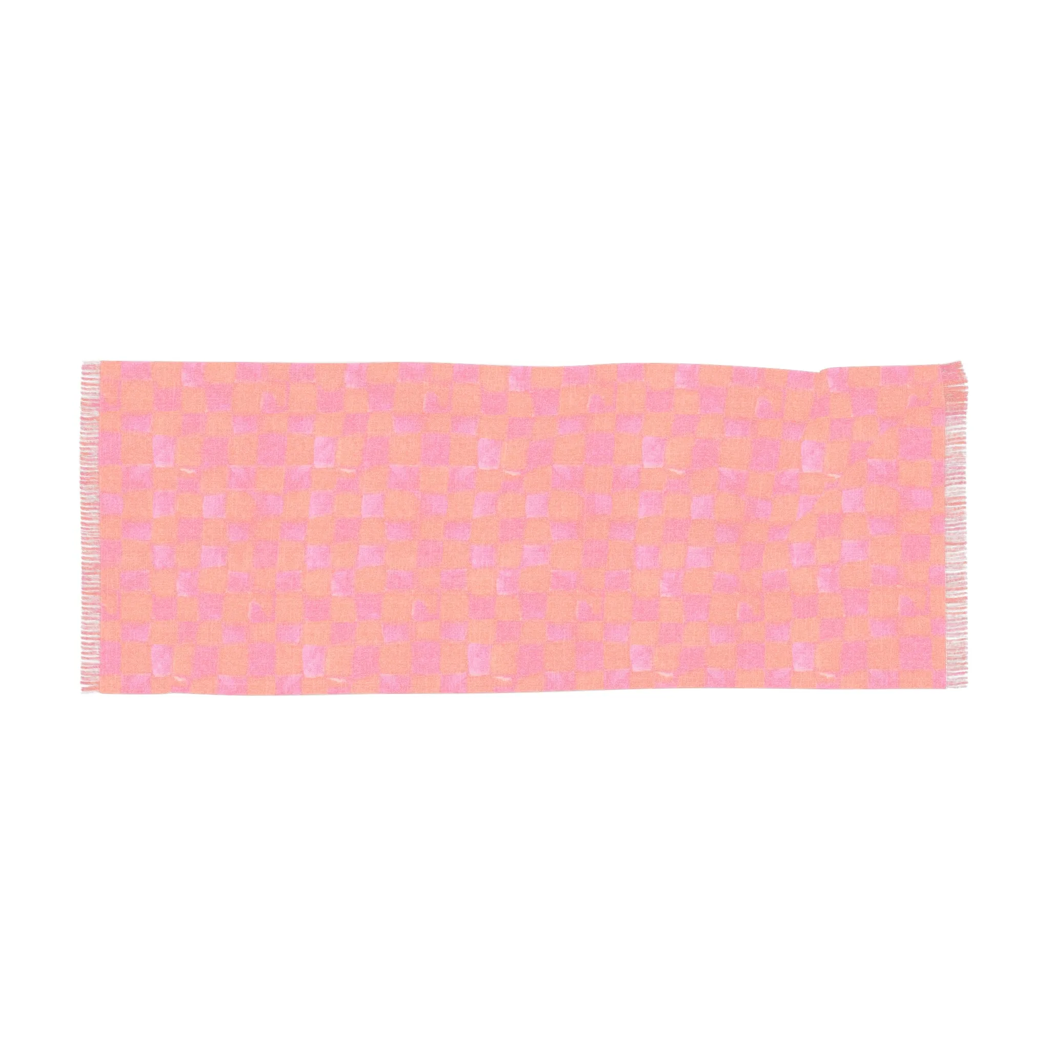 Grapefruit Checkerland Lightweight Scarf