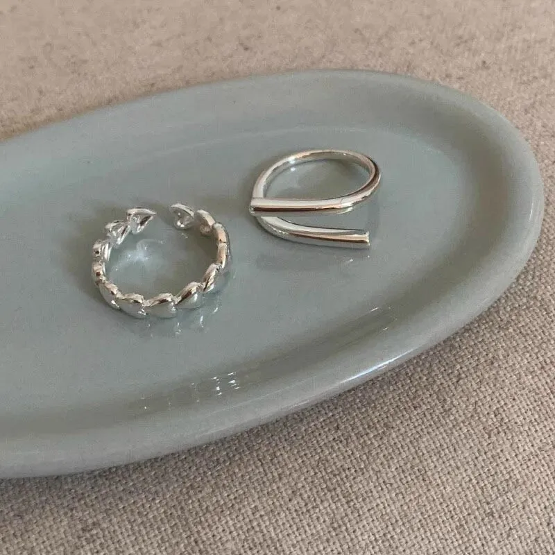 Thick Double Line Ring